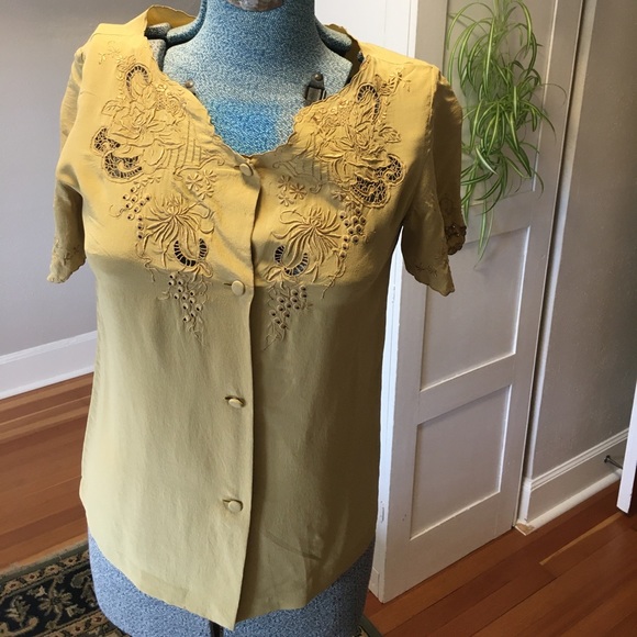 Silk button down blouse - Picture 1 of 7